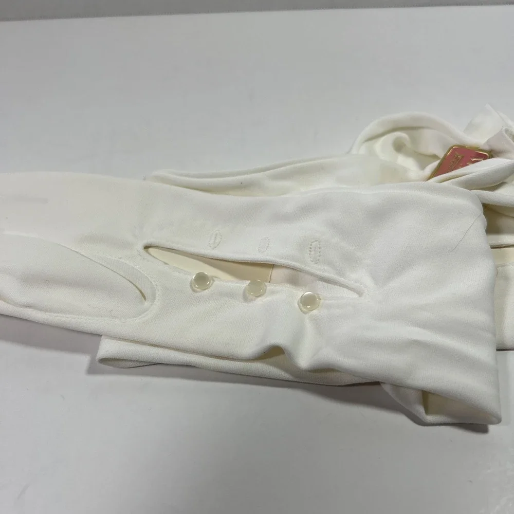 Miss‎ Aris Vintage Elbow Long White Stretch Knit Gloves NWT